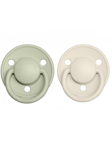 CHUPETES DE LUX PACK 2 IVORY / SAGE BIBS