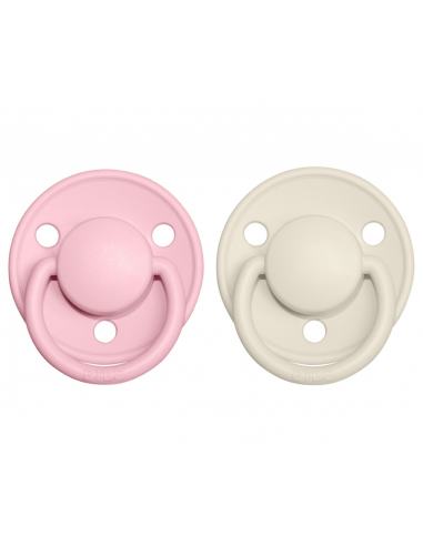 CHUPETES DE LUX PACK 2 IVORY / BABY PINK BIBS